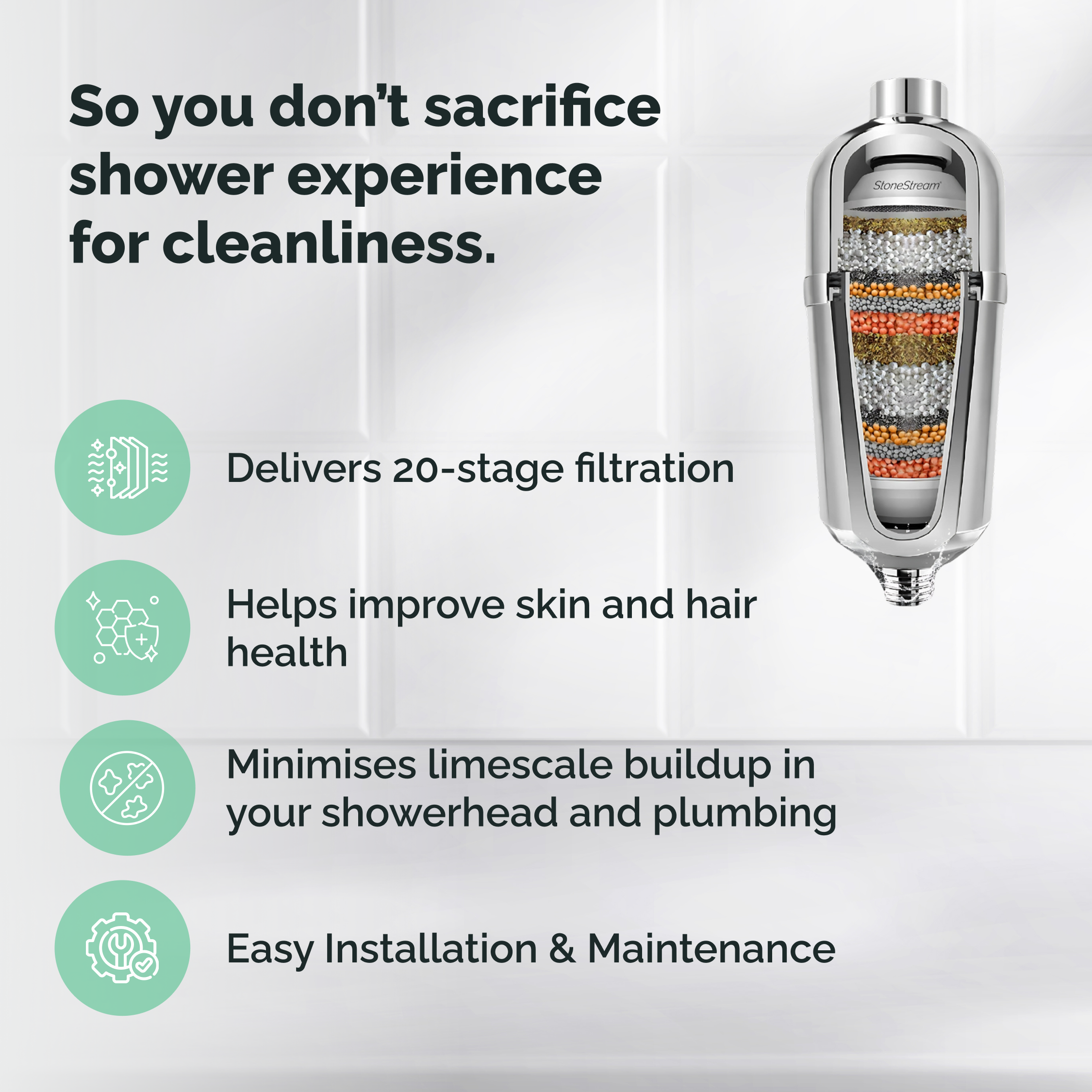 Filtro de ducha avanzado para agua dura