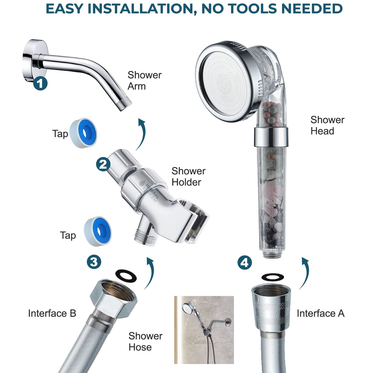 Kit Chakra: Alcachofa de ducha y accesorios esenciales