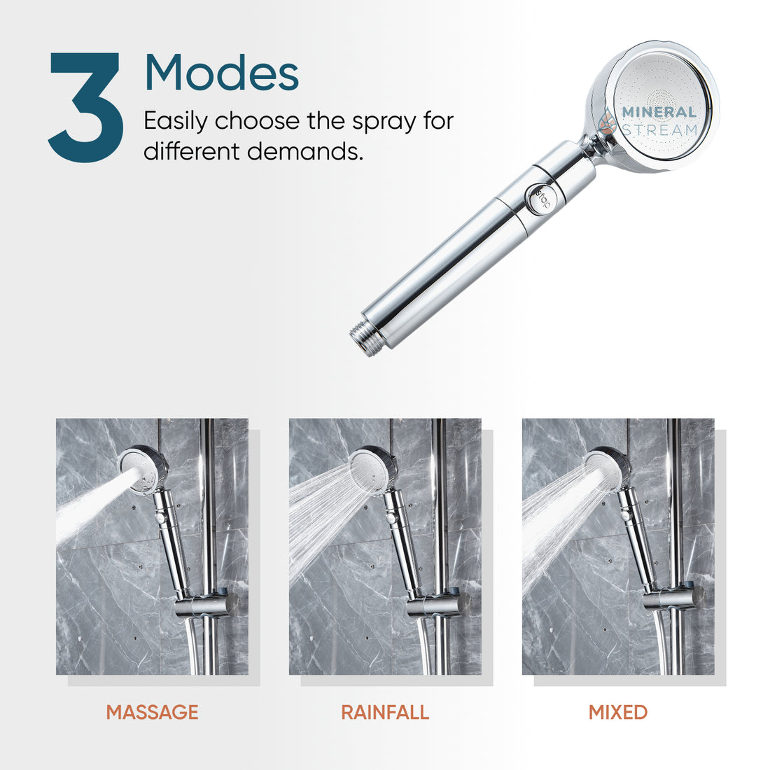 Cabezal de ducha con filtración MineralStream™ 3.0