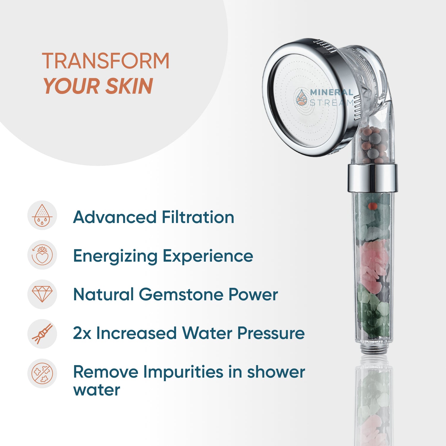 Kit de elementos esenciales para ducha con cabezal de ducha Chakra