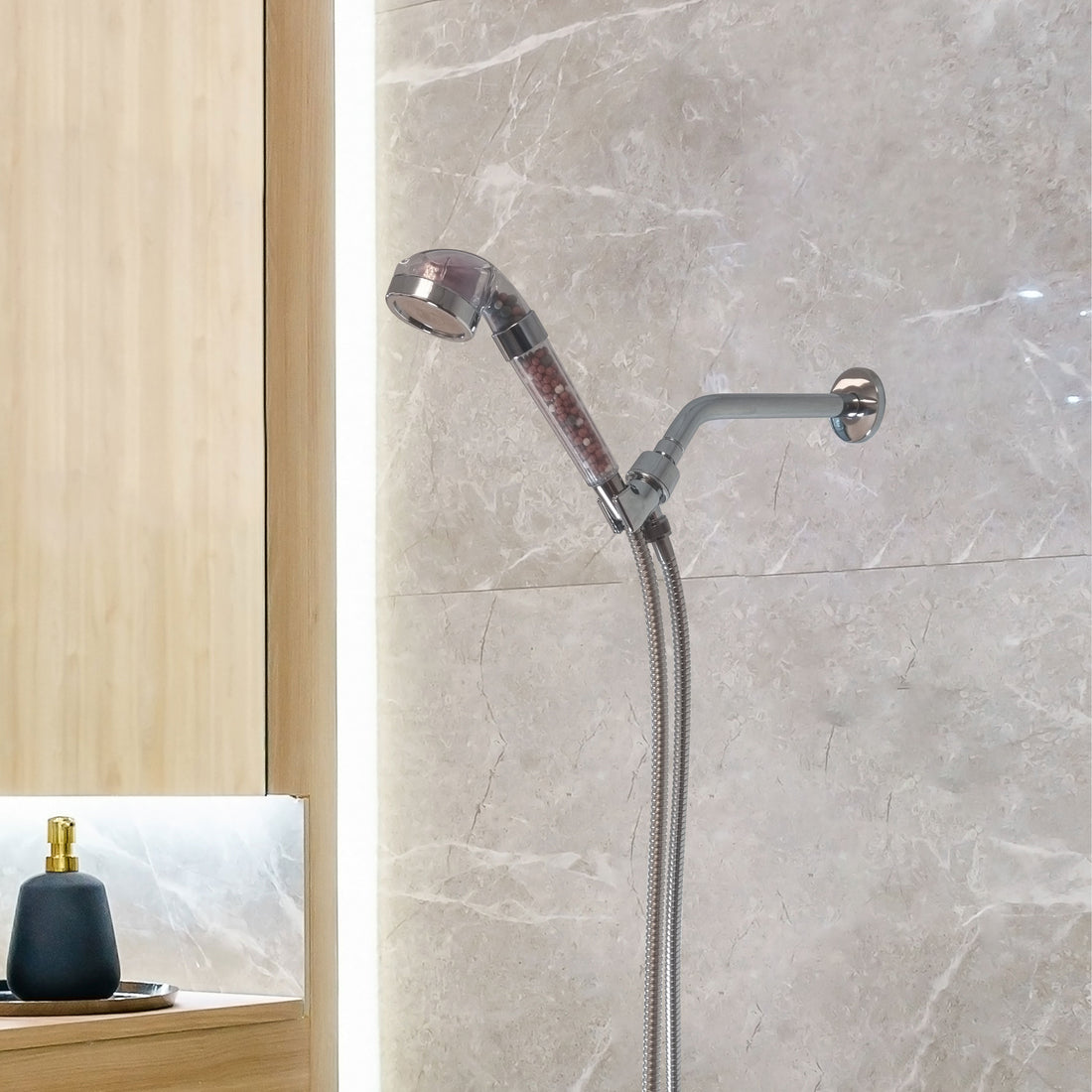 Kit de esencial de ducha de ducha iónico LED