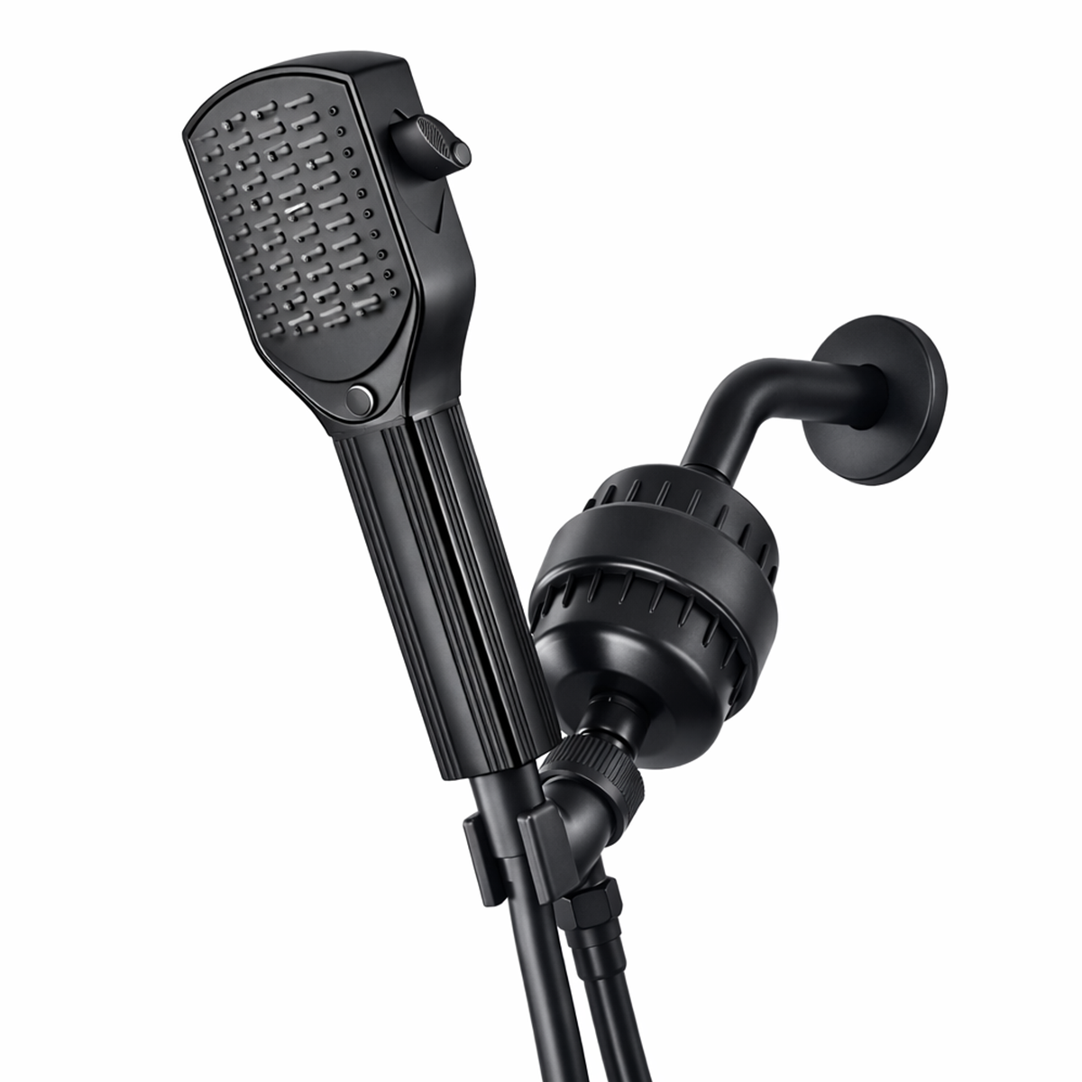 Kit de ducha completo con cabezal de ducha con peine desenredante